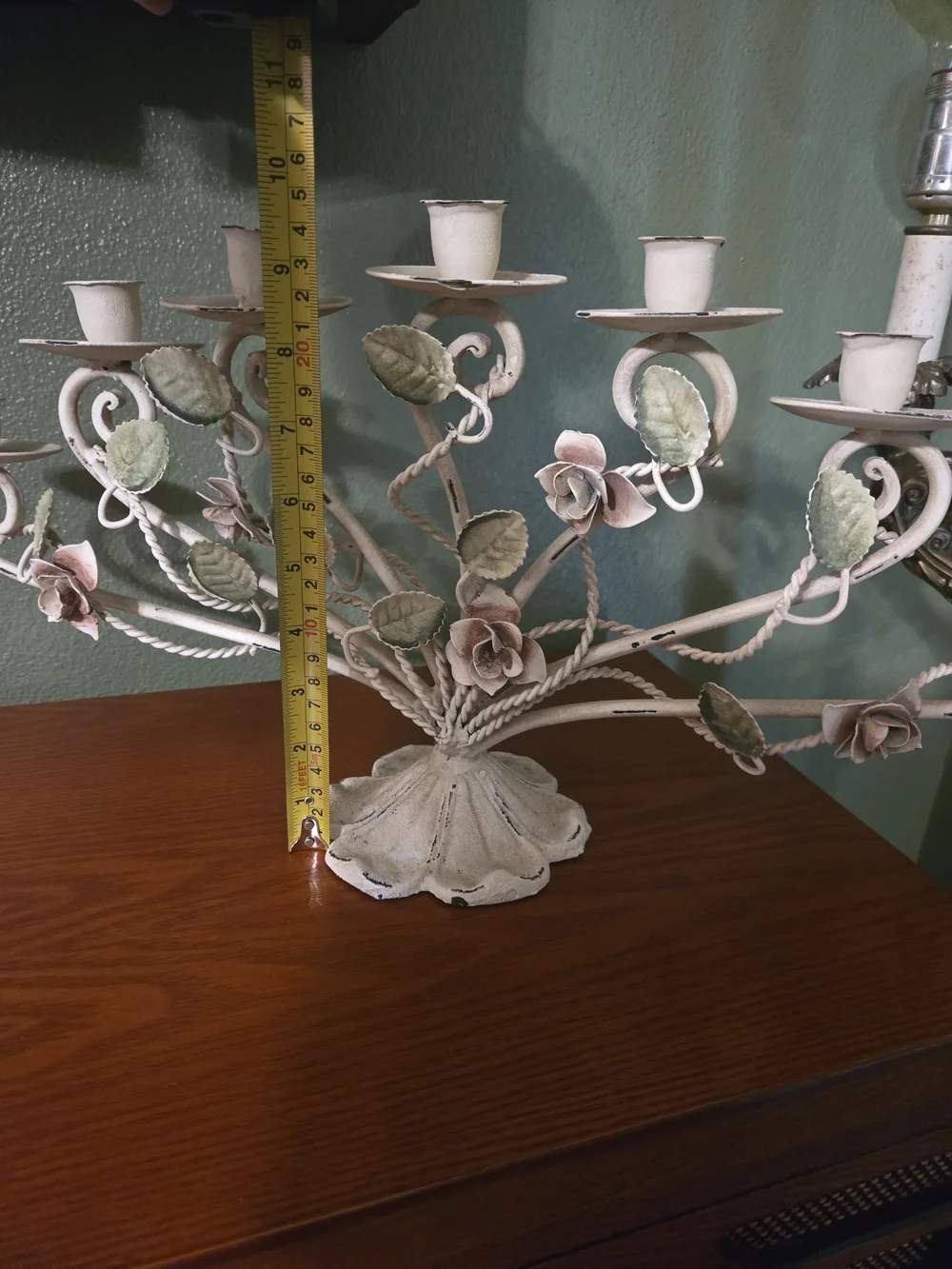 Vibtage Italian Tole Floral Metal Candelabra